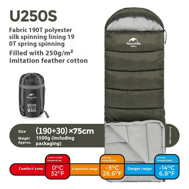 Experience the Great Outdoors with the Naturehike Hooded Double Sleeping Bag