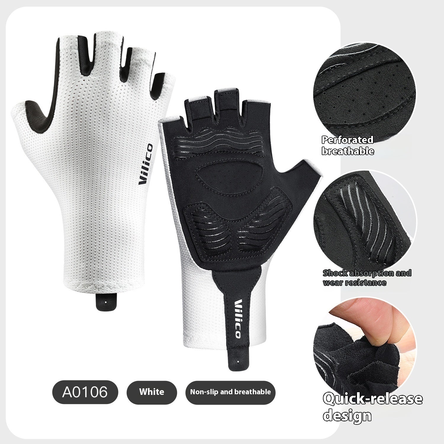 Spring/Summer Mountain Bike Shock-Absorbing Gloves