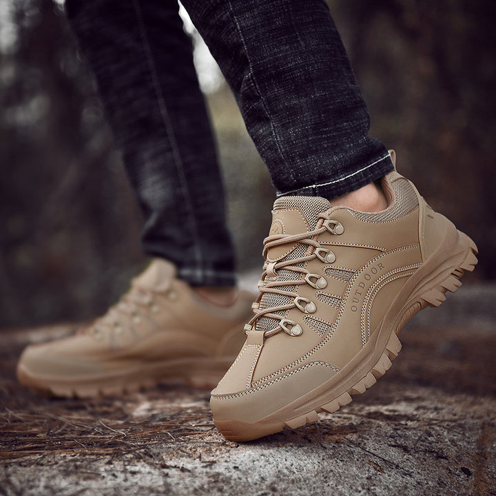 Men’s Autumn/Winter Leather Low-Top Hiking Shoes