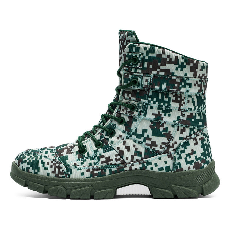Fleece Lined Camouflage Hiking Boots Thick Sole