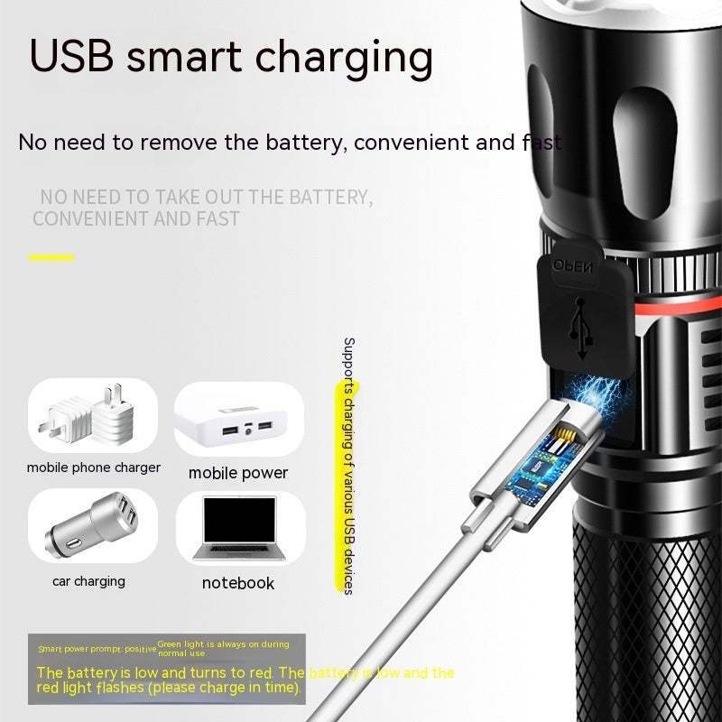 Telescopic T6 Multifunctional Camping Flashlight