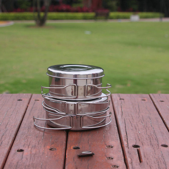 Outdoor Stainless Steel Portable Cookware Set