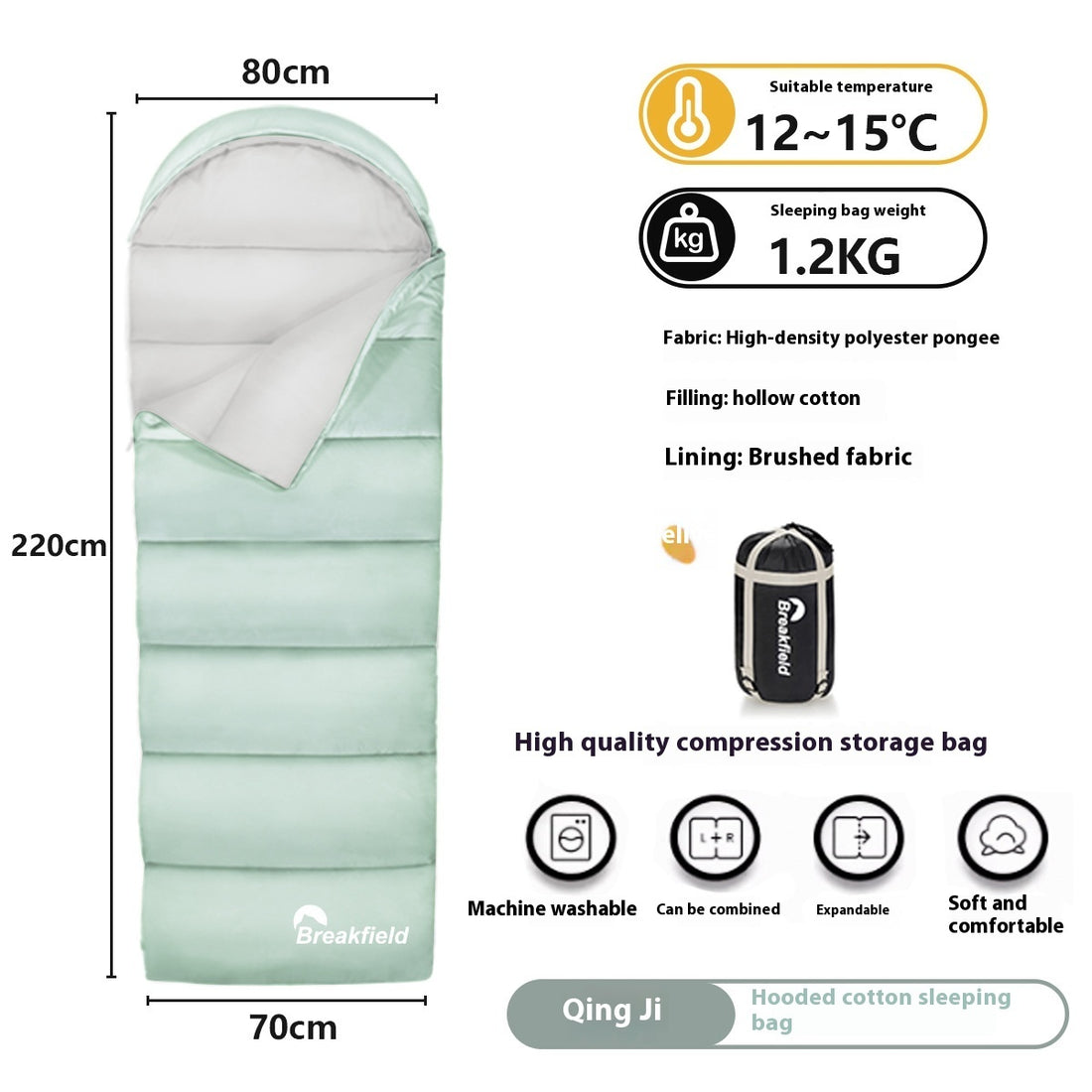 Four-Season Waterproof Cotton Camping Sleeping Bag