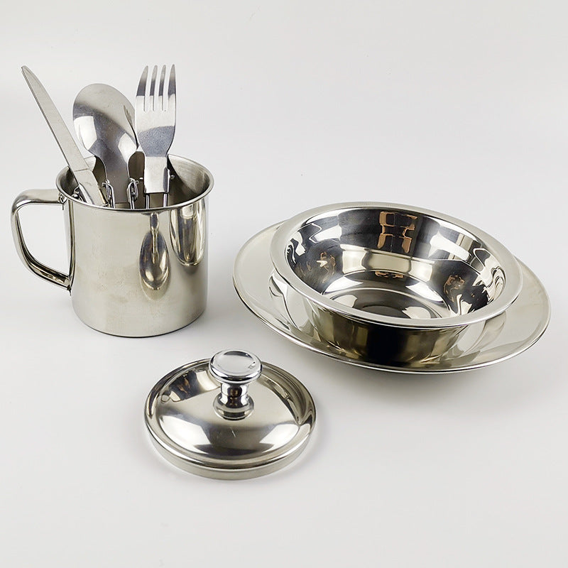 Outdoor Camping Stainless Steel Tableware Set