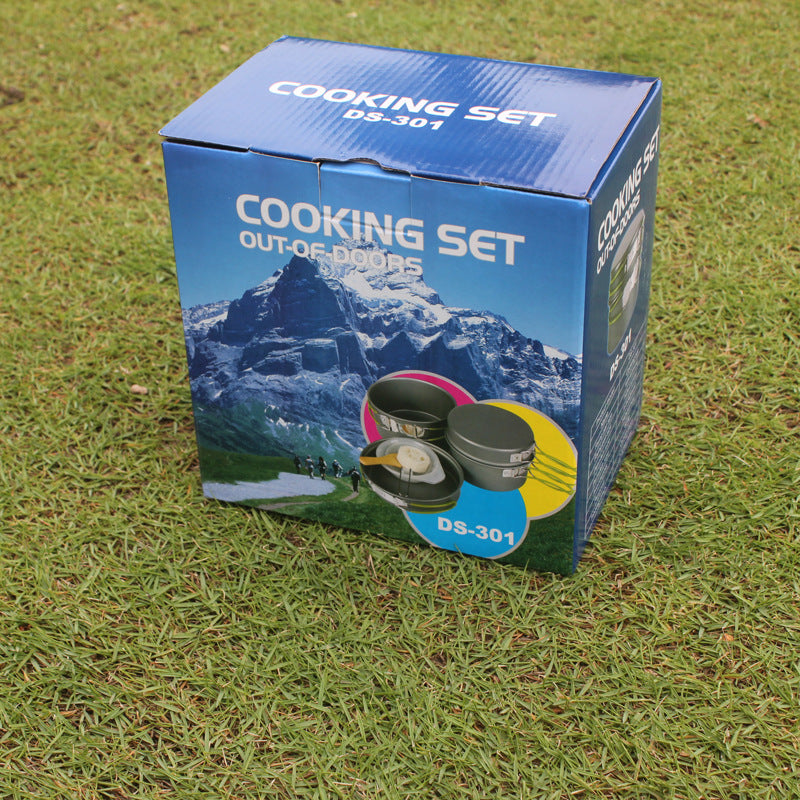 Portable Non-Stick Camping Cookware Set for 2–3
