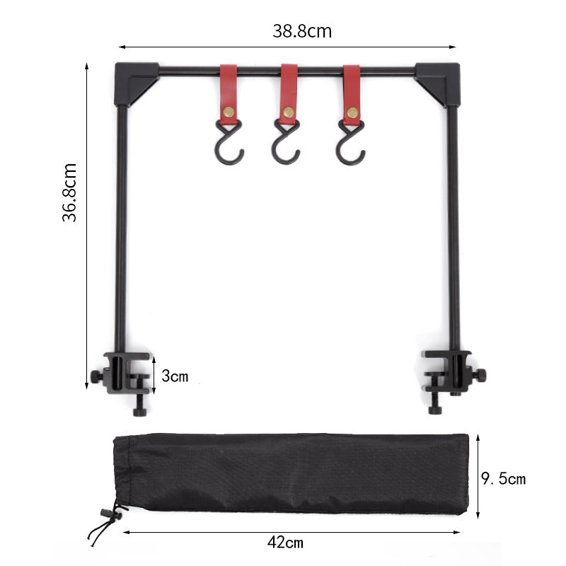 Adjustable Outdoor Camping Pot Rack with Hooks