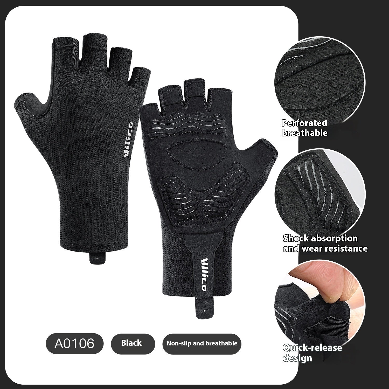 Spring/Summer Mountain Bike Shock-Absorbing Gloves