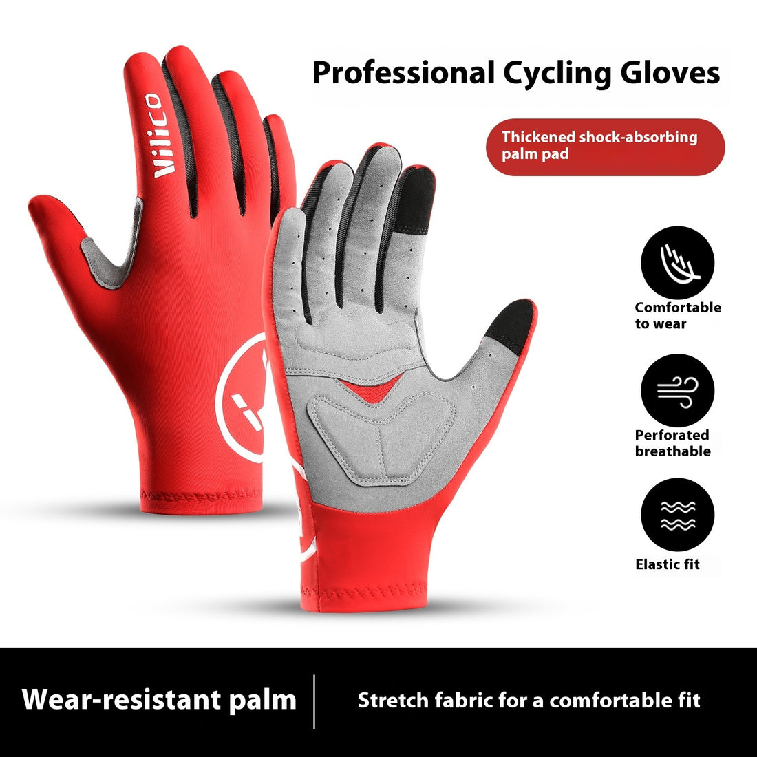 Spring/Summer Mountain Bike Shock-Absorbing Gloves
