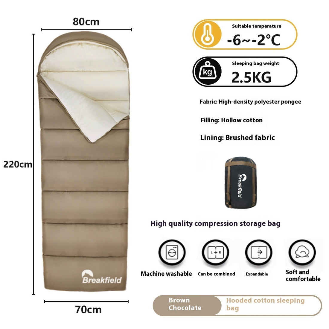 Four-Season Waterproof Cotton Camping Sleeping Bag
