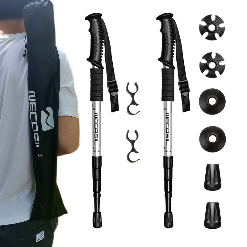 Aluminum Alloy Hiking Poles, Four Sections, 50-110CM