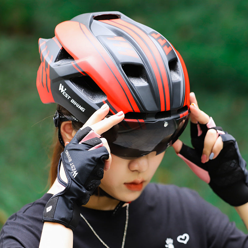 Mountain & Road Bike Helmet with Integrated Goggles