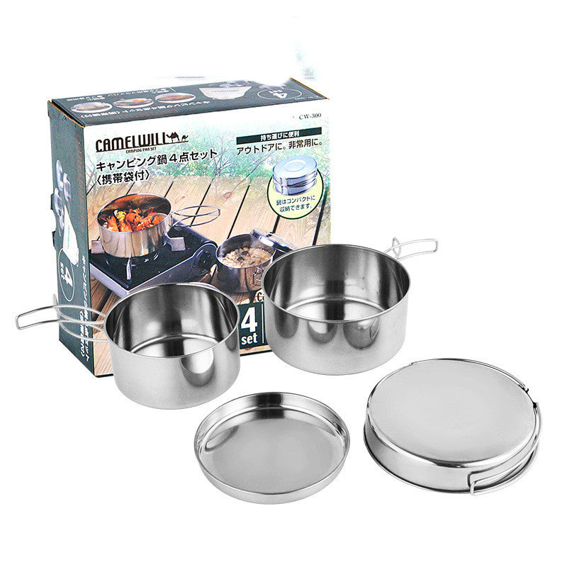 Outdoor Stainless Steel Portable Cookware Set