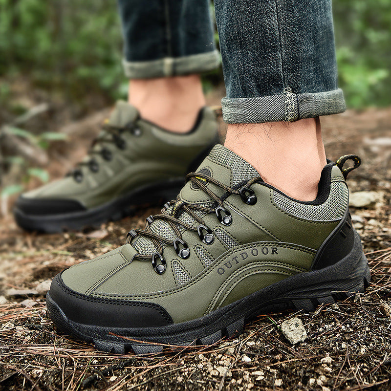 Men’s Autumn/Winter Leather Low-Top Hiking Shoes