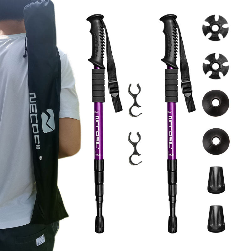 Aluminum Alloy Hiking Poles, Four Sections, 50-110CM