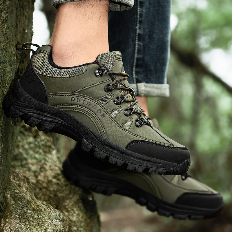 Men’s Autumn/Winter Leather Low-Top Hiking Shoes