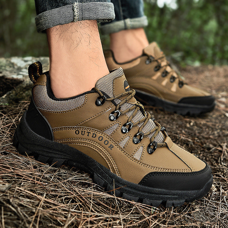 Men’s Autumn/Winter Leather Low-Top Hiking Shoes