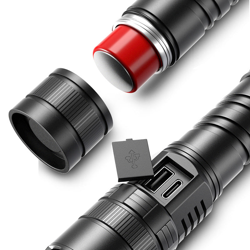 USB Rechargeable Zoom Camping Flashlight