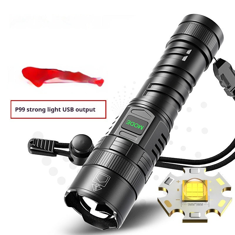 USB Rechargeable Zoom Camping Flashlight