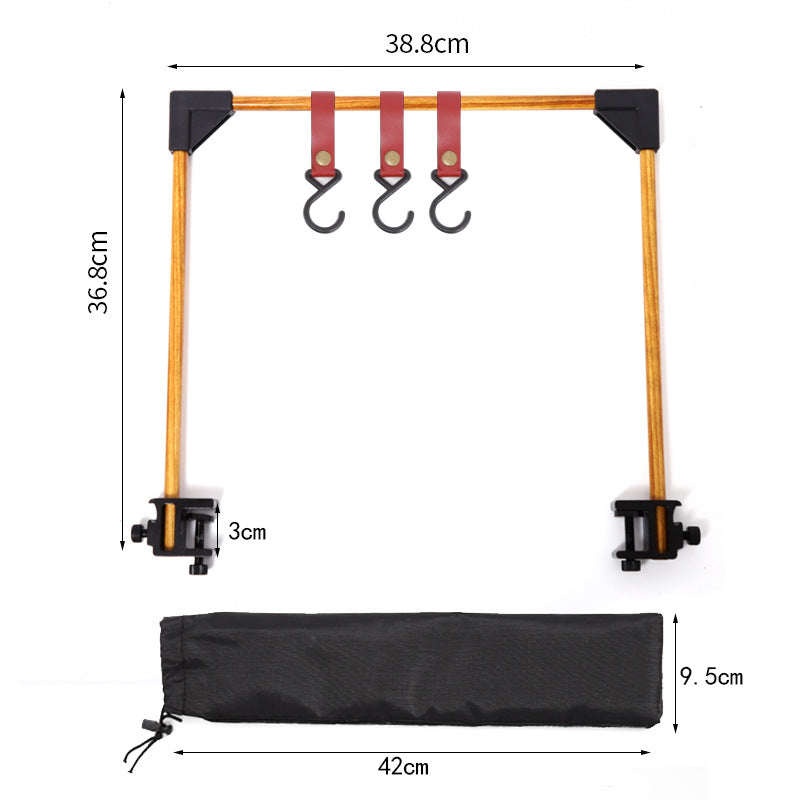 Adjustable Outdoor Camping Pot Rack with Hooks