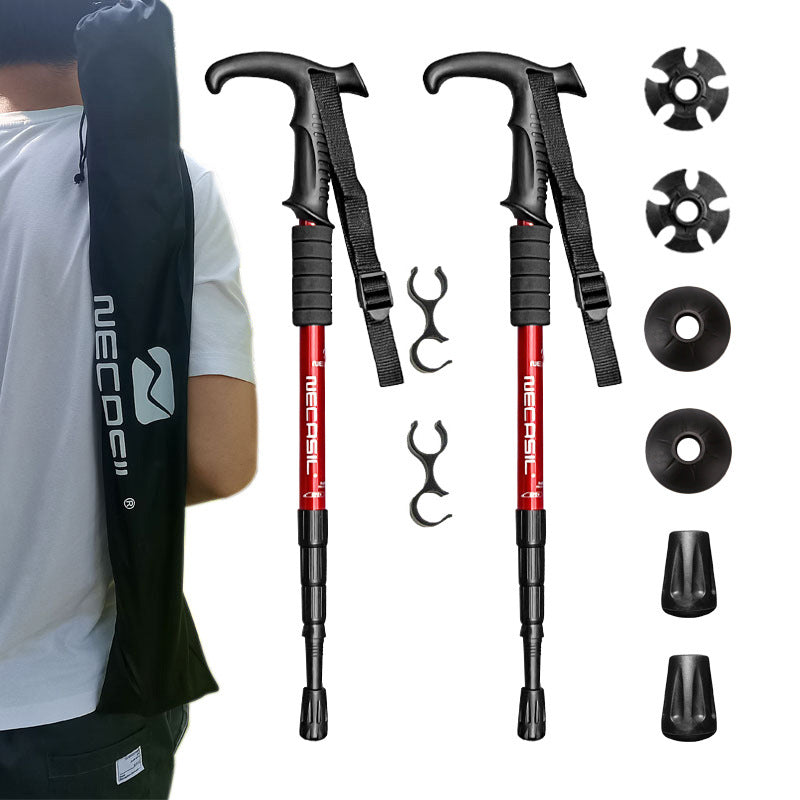 Aluminum Alloy Hiking Poles, Four Sections, 50-110CM