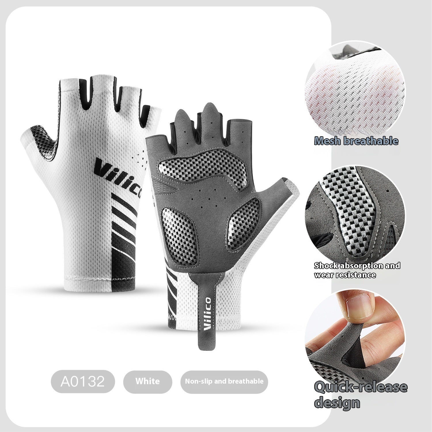 Spring/Summer Mountain Bike Shock-Absorbing Gloves