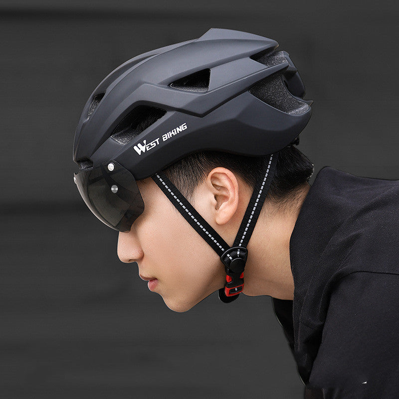Mountain & Road Bike Helmet with Integrated Goggles